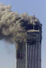 Billowing smoke from the World Trade
	 Center Towers